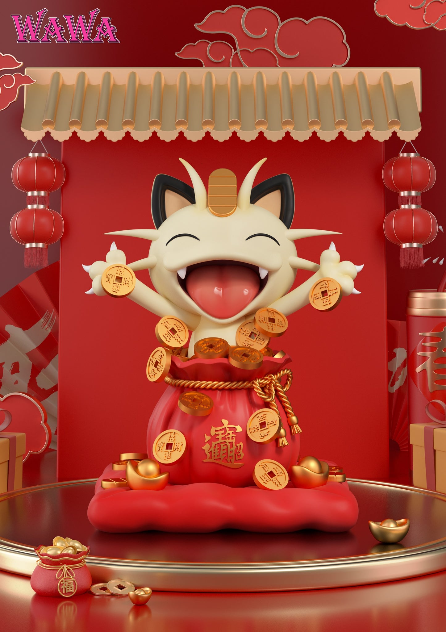 WAWA Studio - Chinese New Year Meowth [PRE-ORDER CLOSED]