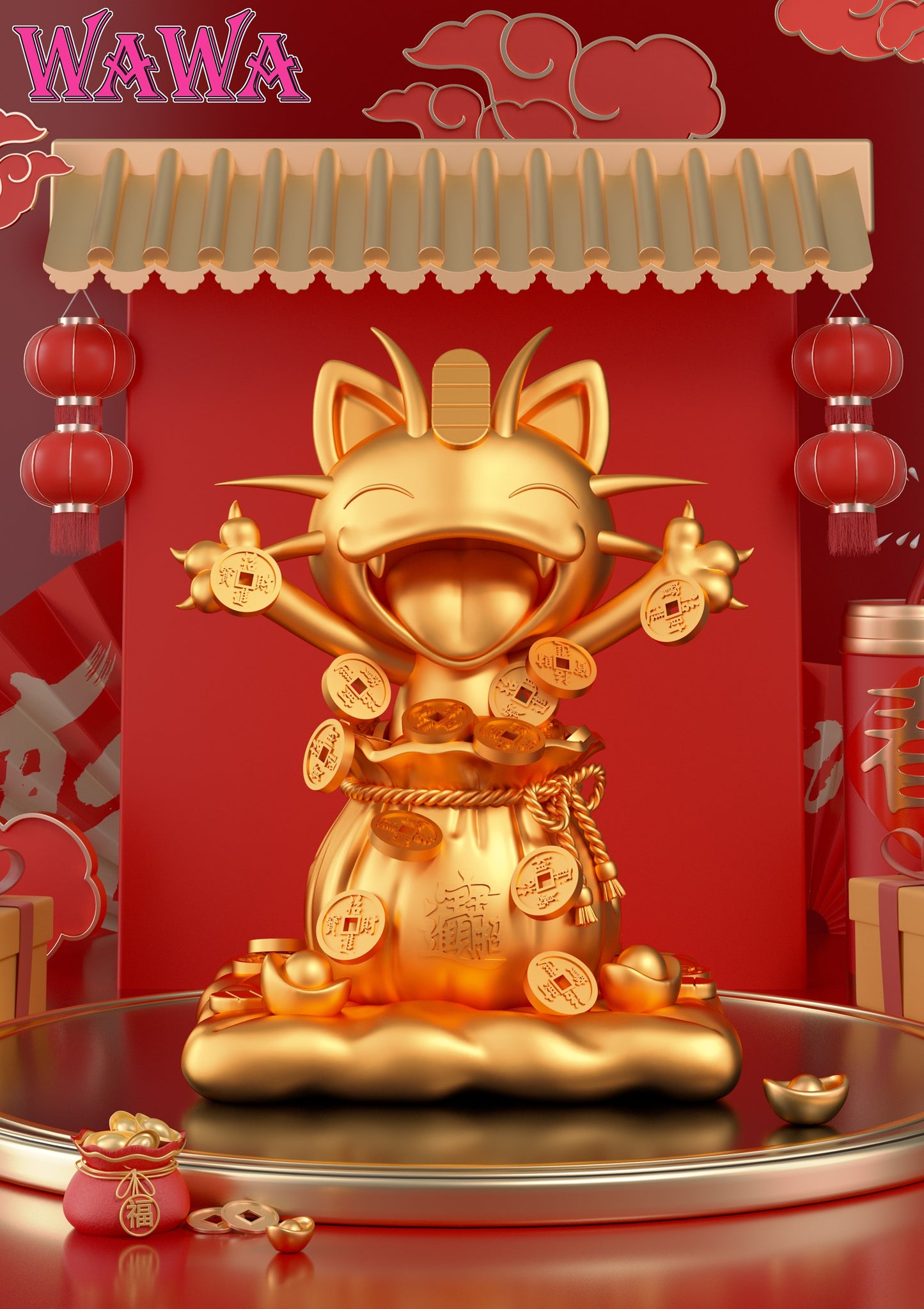 WAWA Studio - Chinese New Year Meowth [PRE-ORDER CLOSED]