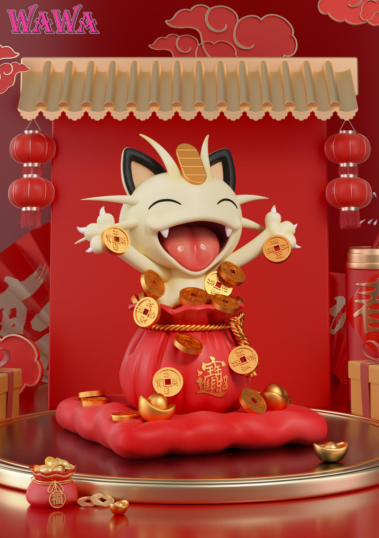 WAWA Studio - Chinese New Year Meowth [PRE-ORDER CLOSED]