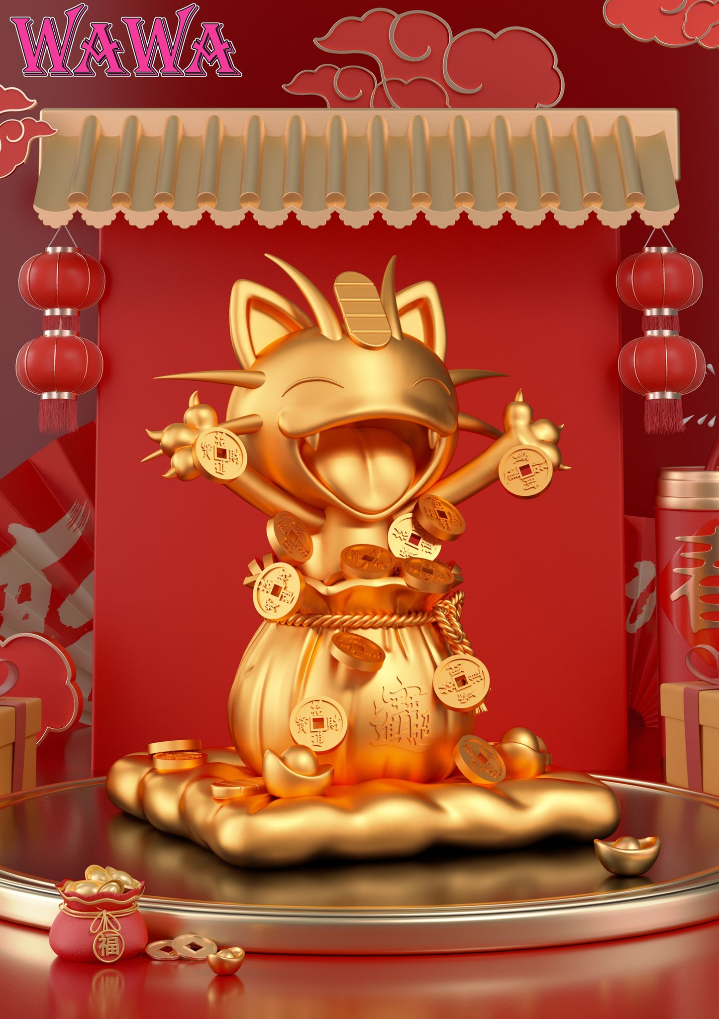 WAWA Studio - Chinese New Year Meowth [PRE-ORDER CLOSED]